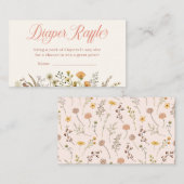 Boho Wildblume Diaper Raffle Babydusche Begleitkarte (Vorne/Hinten)