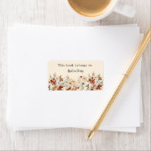 Boho Wildblume Dieses Buch gehört Adressaufkleber (Insitu)