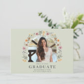 Boho Wildblume Digital High School Abschluss (Stehend Vorderseite)