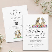 Boho Wildblume Dinosaur Theme Wedding Einladung