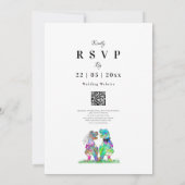 Boho Wildblume Dinosaur Wedding Einladung (Rückseite)