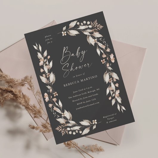Boho Wildblume Elegant Floral Baby Shower Magnet
