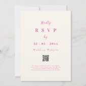 Boho Wildblume Elegant Pink QR Code Hochzeit Einladung (Rückseite)
