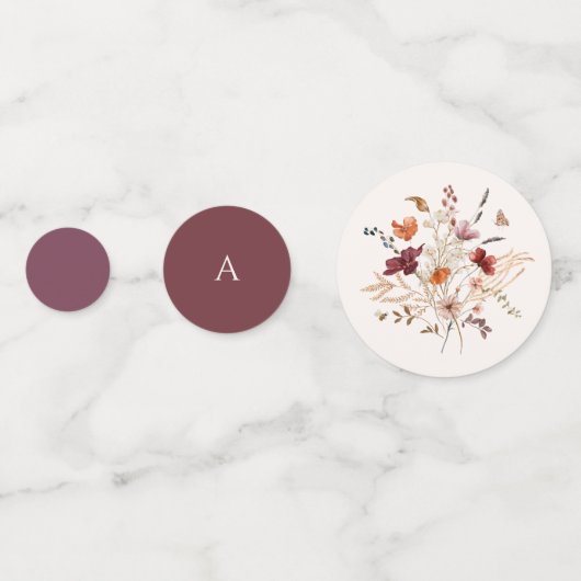 Boho Wildblume Elegant Wedding Table Konfetti (Vorderseiten)