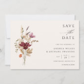 Boho Wildblume Elegante Hochzeit im Herbst Save The Date (Vorderseite)