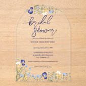 Boho Wildblume Elegantes Brautparty Acryleinladungen (Vorderseite)
