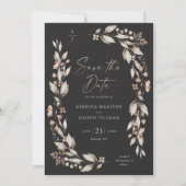 Boho Wildblume Elegantes florales Hochzeitsslima F Save The Date (Vorderseite)