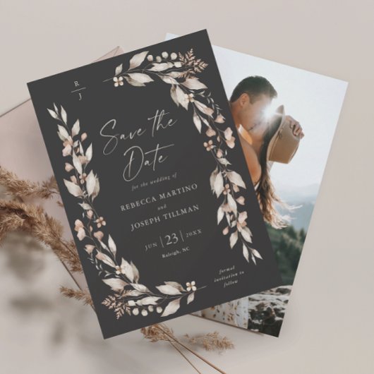 Boho Wildblume Elegantes florales Hochzeitsslima F Save The Date