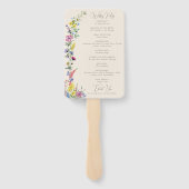 Boho Wildblume Elegantes Hochzeitsprogramm Fächer (Rückseite)