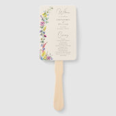 Boho Wildblume Elegantes Hochzeitsprogramm Fächer (Vorderseite)
