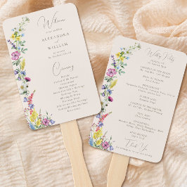 Boho Wildblume Elegantes Hochzeitsprogramm Fächer