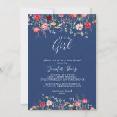 Boho Wildblume Es ist eine Mädchendusche Einladung (Vorderseite)