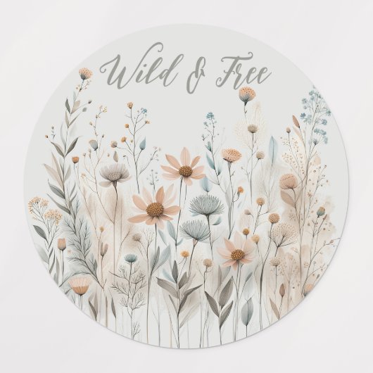 Boho Wildblume Etiketten (Design 1)