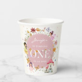 Boho Wildblume Fairy 1. Geburtstag Party Pappbecher (Vorderseite)