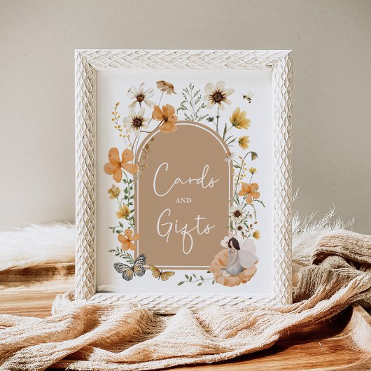 Boho Wildblume Fairy | Karte & Geschenkunterschrif Poster