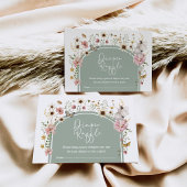 Boho Wildblume Fairy Sage Green Diaper Raffel Begleitkarte