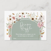 Boho Wildblume Fairy Sage Green Diaper Raffel Begleitkarte (Vorderseite)