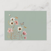 Boho Wildblume Fairy Sage Green Diaper Raffel Begleitkarte (Rückseite)