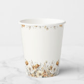 Boho Wildblume Fall Babydusche Papiertüten Pappbecher (Rückseite)