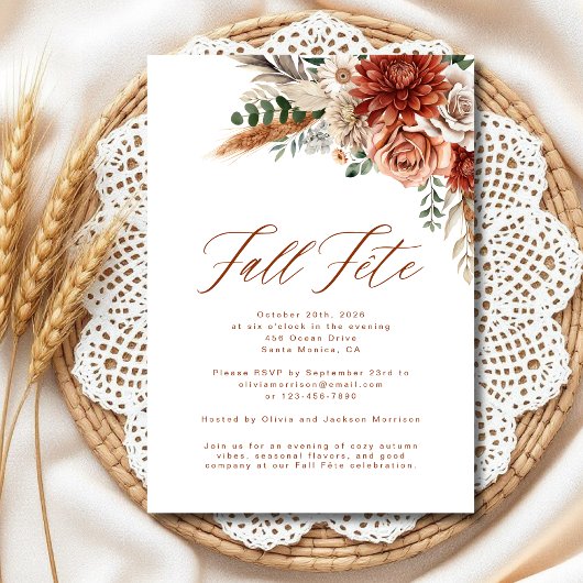 Boho Wildblume Fall Fete Celebration Einladung