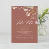 Boho Wildblume Fall Fete Celebration Einladung (Stehend Vorderseite)