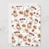 Boho Wildblume Fall Fete Celebration Einladung (Rückseite)