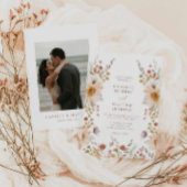 Boho Wildblume Fall Foto Hochzeitseinladung Einladung