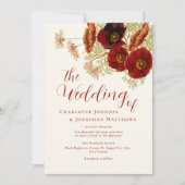 Boho Wildblume Fall Weddding Einladung (Vorderseite)