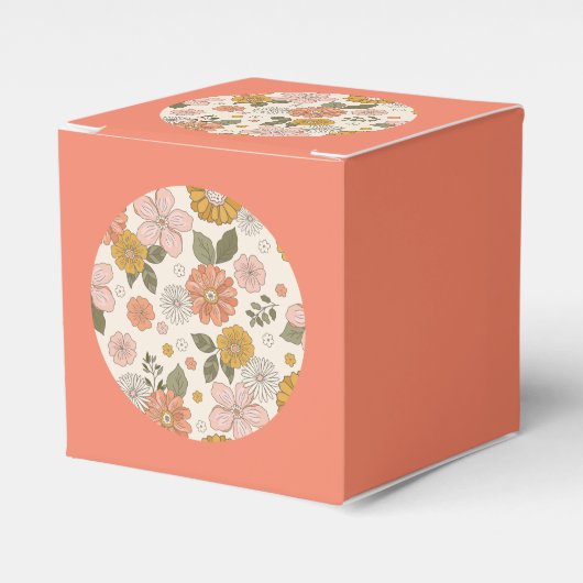 Boho Wildblume Favor Box Geschenkschachtel (Vorderseite)