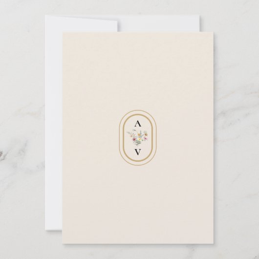 Boho Wildblume Fern Beige Hochzeit speichern das D Save The Date (Rückseite)