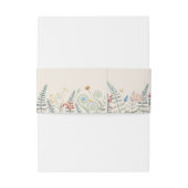 Boho Wildblume Fern Beige Wedding Monogram Einladungsbanderole (Rückseitenbeispiel)