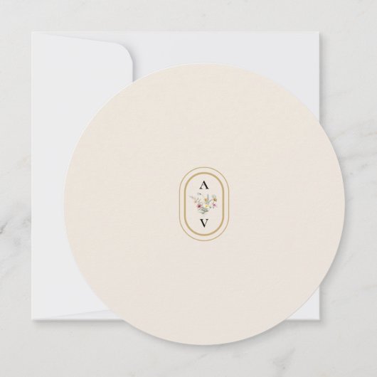 Boho Wildblume Fern Beige Wedding Round Save The Date (Rückseite)