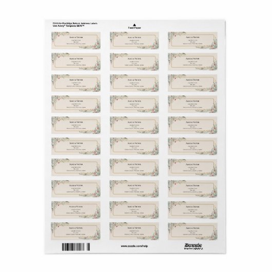 Boho Wildblume Fern Beige Wedding Rücksendeadresse (Vorne)