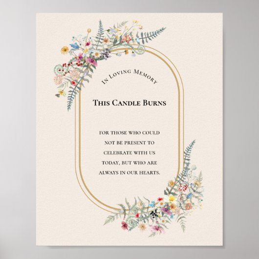 Boho Wildblume Fern Hochzeit dieser Kerze Burns Poster (Vorne)