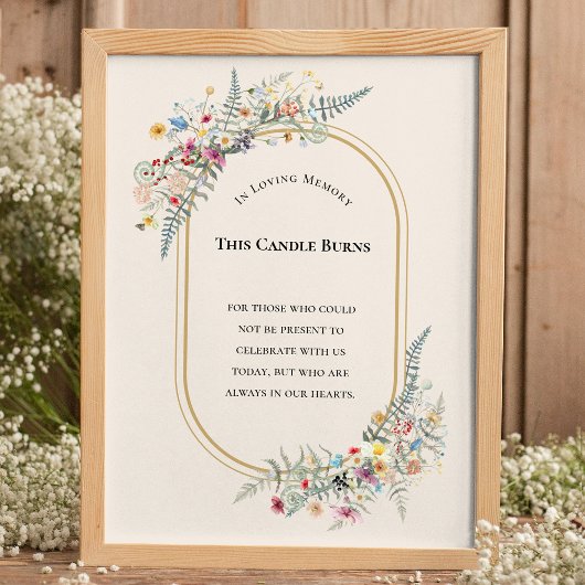 Boho Wildblume Fern Hochzeit dieser Kerze Burns Poster