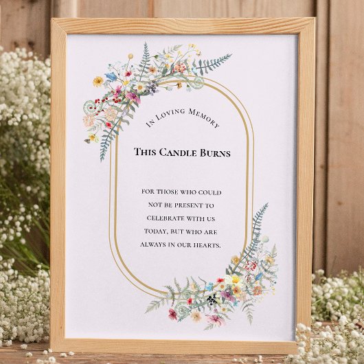 Boho Wildblume Fern Lavender diese Kerze Burns Poster