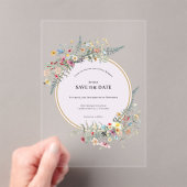Boho Wildblume Fern Lavender Save the Date Acryleinladungen (Insitu (Handheld))
