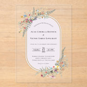 Boho Wildblume Fern Lavender Wedding Acryleinladungen (Vorderseite)