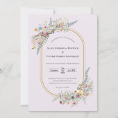 Boho Wildblume Fern Lavender Wedding Details und Einladung (Vorderseite)