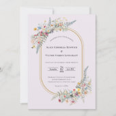Boho Wildblume Fern Lavender Wedding Foto Einladung (Vorderseite)