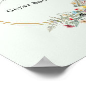 Boho Wildblume Fern Mint Green Guest Book Sign Poster (Ecke)