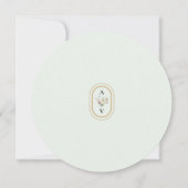 Boho Wildblume Fern Mint Green Wedding Round Save The Date (Rückseite)