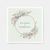 Boho Wildblume Fern Mint Green Wedding Serviette (Vorderseite)