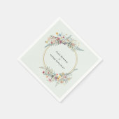 Boho Wildblume Fern Mint Green Wedding Serviette (Ecke)