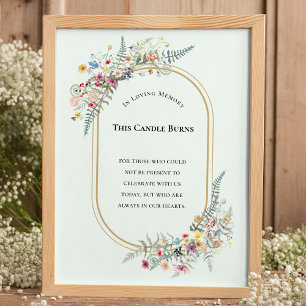 Boho Wildblume fern Minze Green Diese Kerze Burns Poster