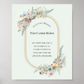 Boho Wildblume fern Minze Green Diese Kerze Burns Poster (Vorne)