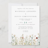 Boho Wildblume Field Wedding Einladung (Vorderseite)