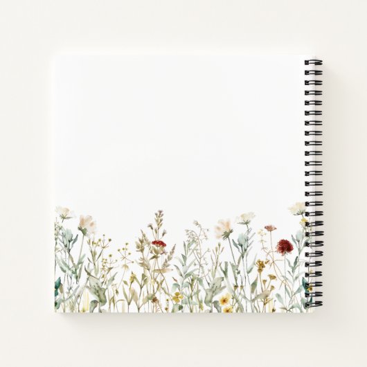 Boho Wildblume Field Wedding Guest Book Notizblock (Rückseite)