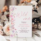 Boho Wildblume First Birthday Einladung