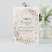 Boho Wildblume Flora Diapper Raffle Begleitkarte (Stehend Vorderseite)
